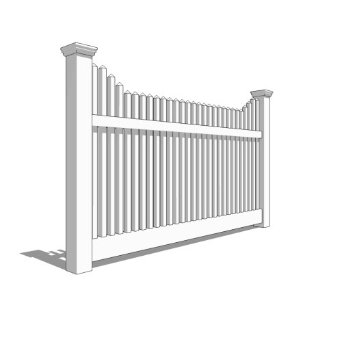 CAD Drawings BIM Models CertainTeed Fence, Rail and Deck Systems Manchester Concave Vinyl Fencing